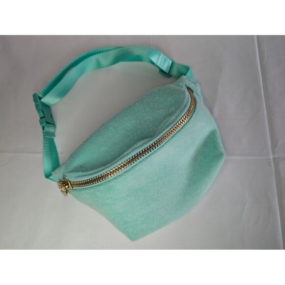 Stoney Clover Lane X Target Belt Bag Fanny Pack Terry Cloth Light Green Gold EUC - Picture 2 of 10
